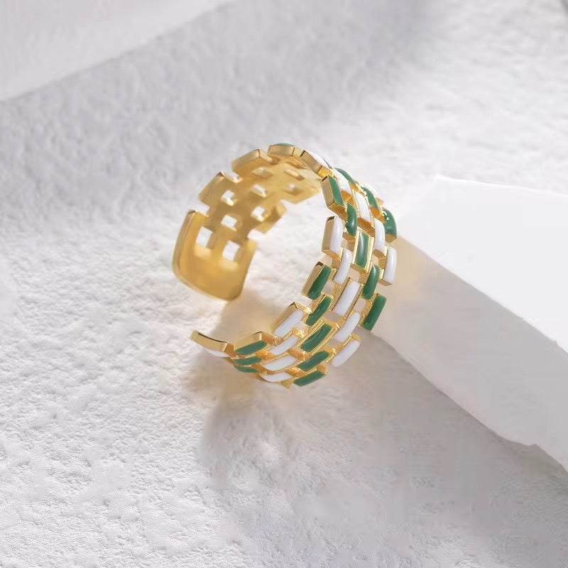 Green Enamel Ring