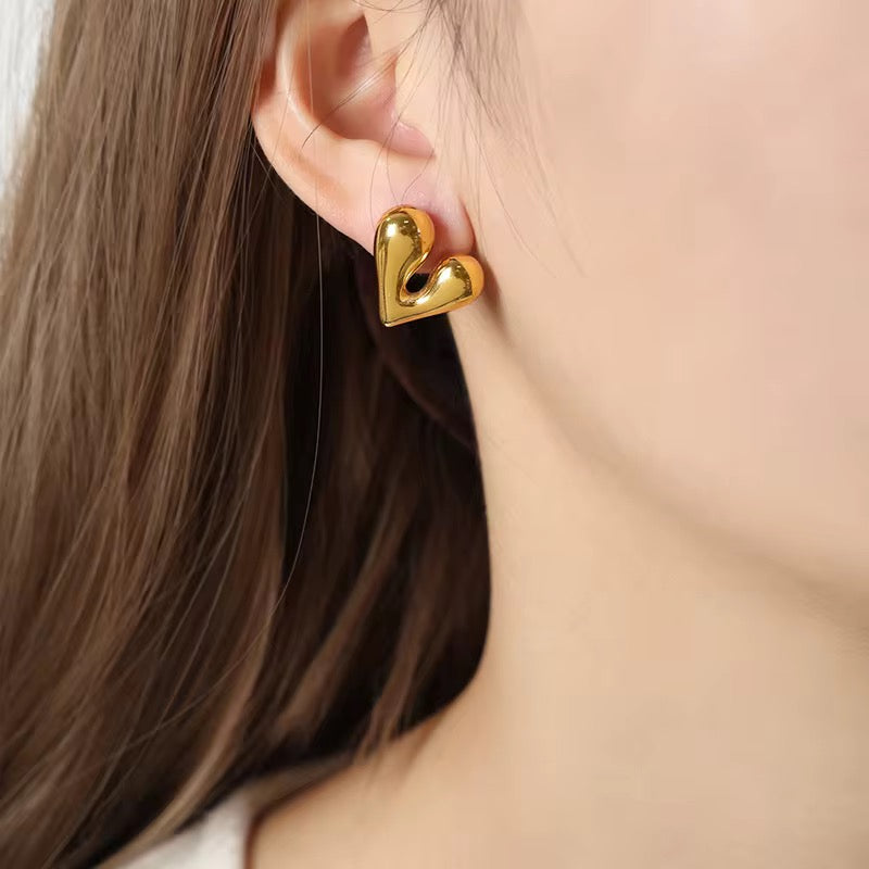 Golden Heart Studs