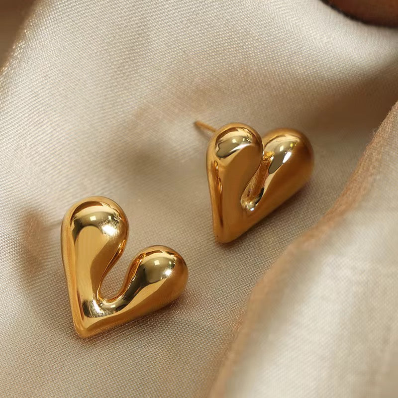Golden Heart Studs