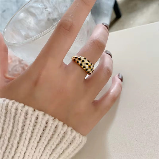 Checkered Chic Ring